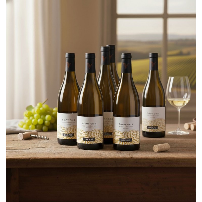 Six bouteilles de Pinot Gris vin blanc Vendéole, IGP Pays d'Oc