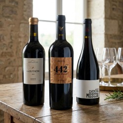 Pack de 3 bouteilles de vin rouge chemin de Moscou, butinière, 442.