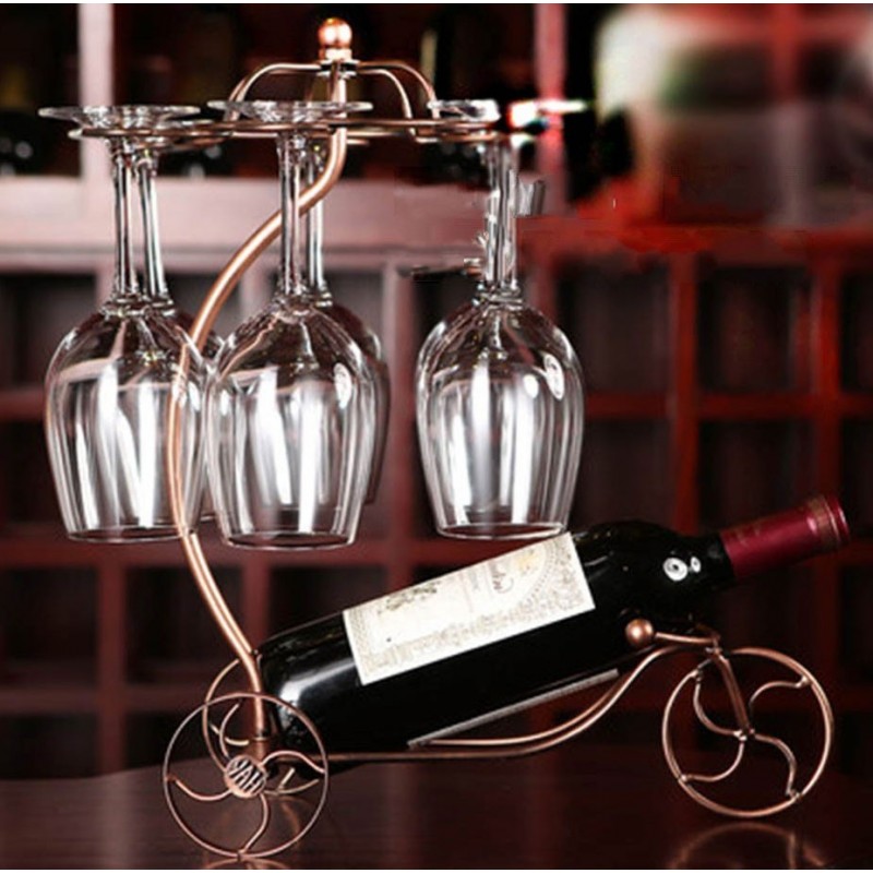 Porte bouteille brouette verres suspendus Vin Occitanie