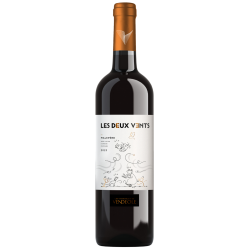 Bouteille de vin rouge bio Les Deux Vents, AOP Malepère, cave Vendéole