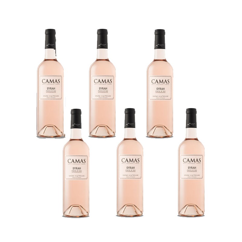 Bouteille de vin rosé Camas syrah Vin Occitanie. Bouteille de vin rosé Camas syrah Vin Occitanie.