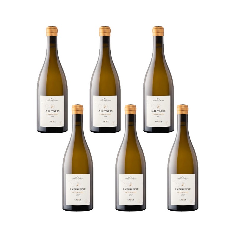 Bouteille de chardonnay La Butinière Fût de chêne Anne de Joyeuse. Bouteille de chardonnay La Butinière Fût de chêne Anne de Joyeuse.