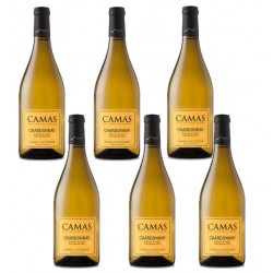 six bouteilles de Camas "CHARDONNAY PAYS D'OC" ANNE DE JOYEUSE.
