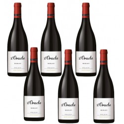 Six bouteilles de vin rouge L'ORACLE Merlot rouge Sieur d'Arques