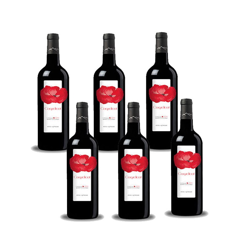 Bouteille de vin rouge Coquelicot Limoux AOP anne de joyeuse Bouteille de vin rouge Coquelicot Limoux AOP anne de joyeuse