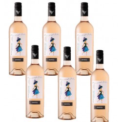 Six bouteilles de vin rosé Des Filles dans le Vent, cépage Grenache - Vendéole